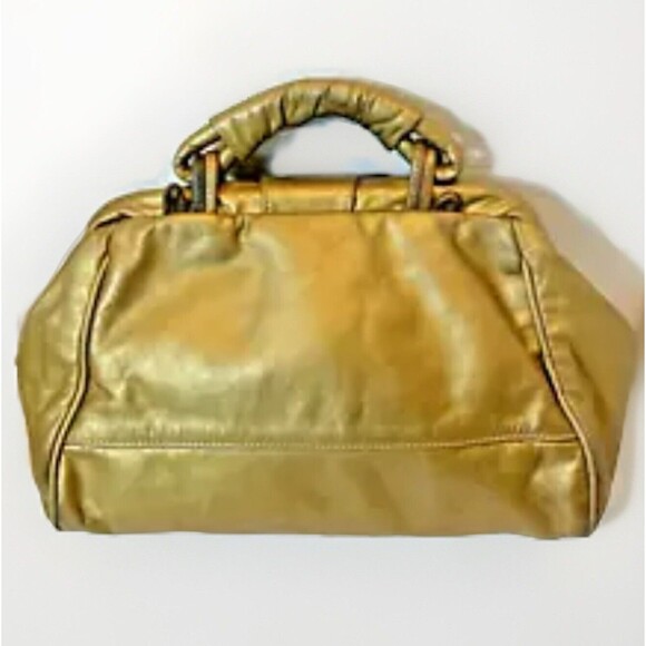SAMIR VTG Leather Gold Western Boho Patchwork Metallic Cottagecore Handbag Rare - Picture 3 of 15